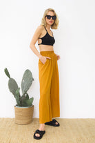 Eisa Dökümlü Culotte Pantolon | Taba