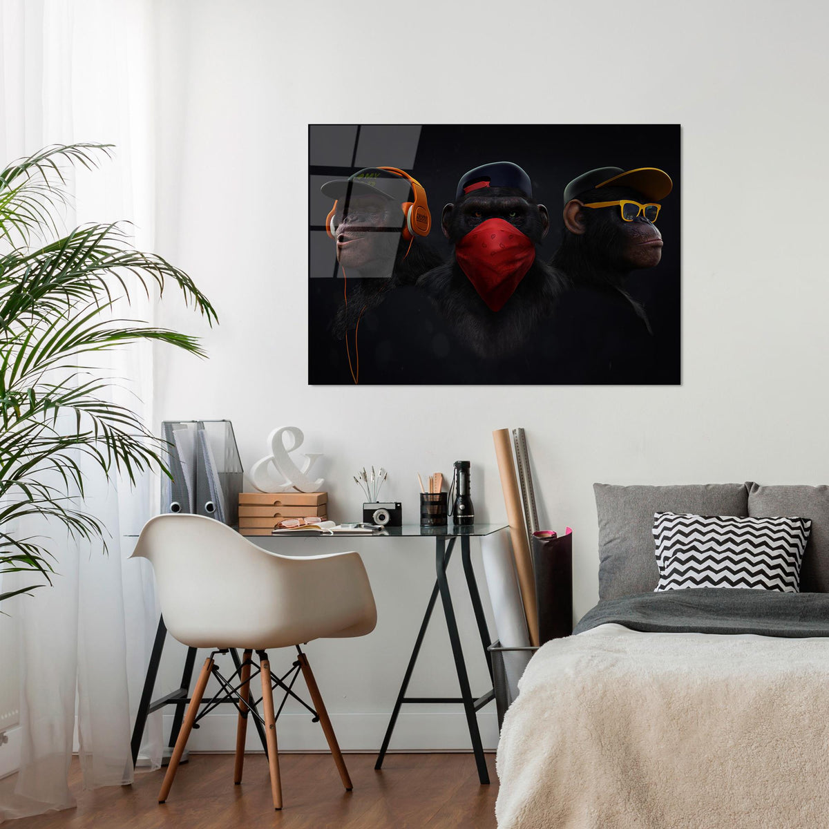 Uv-049 Baskılı Cam Dikdörtgen Duvar Tablosu 