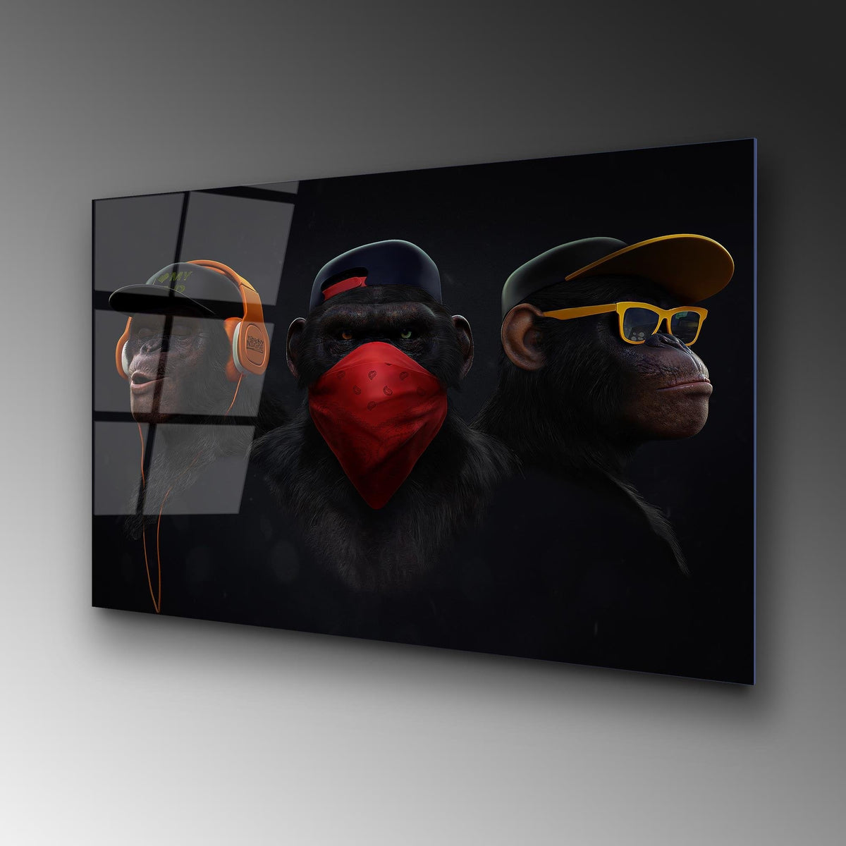 Uv-049 Baskılı Cam Dikdörtgen Duvar Tablosu 