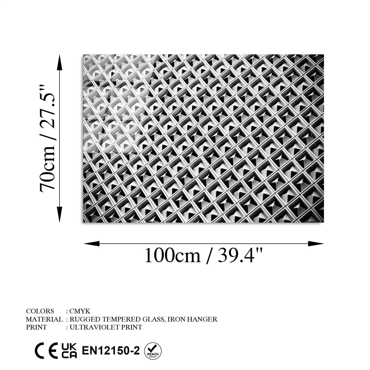 Uv-053 Baskılı Cam Dikdörtgen Duvar Tablosu 