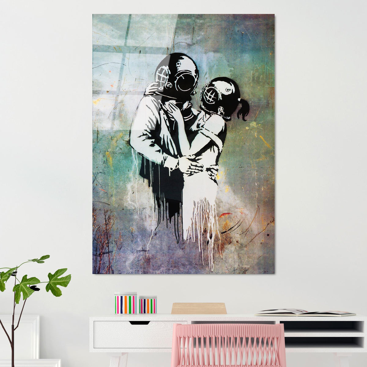 Uv-064 Baskılı Cam Dikdörtgen Duvar Tablosu 
