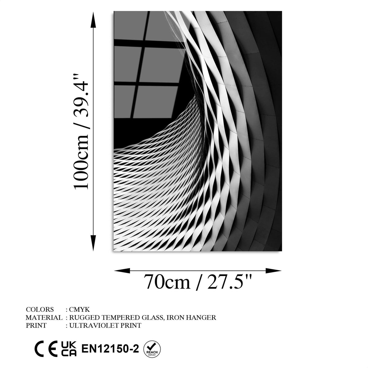 Uv-065 Baskılı Cam Dikdörtgen Duvar Tablosu 