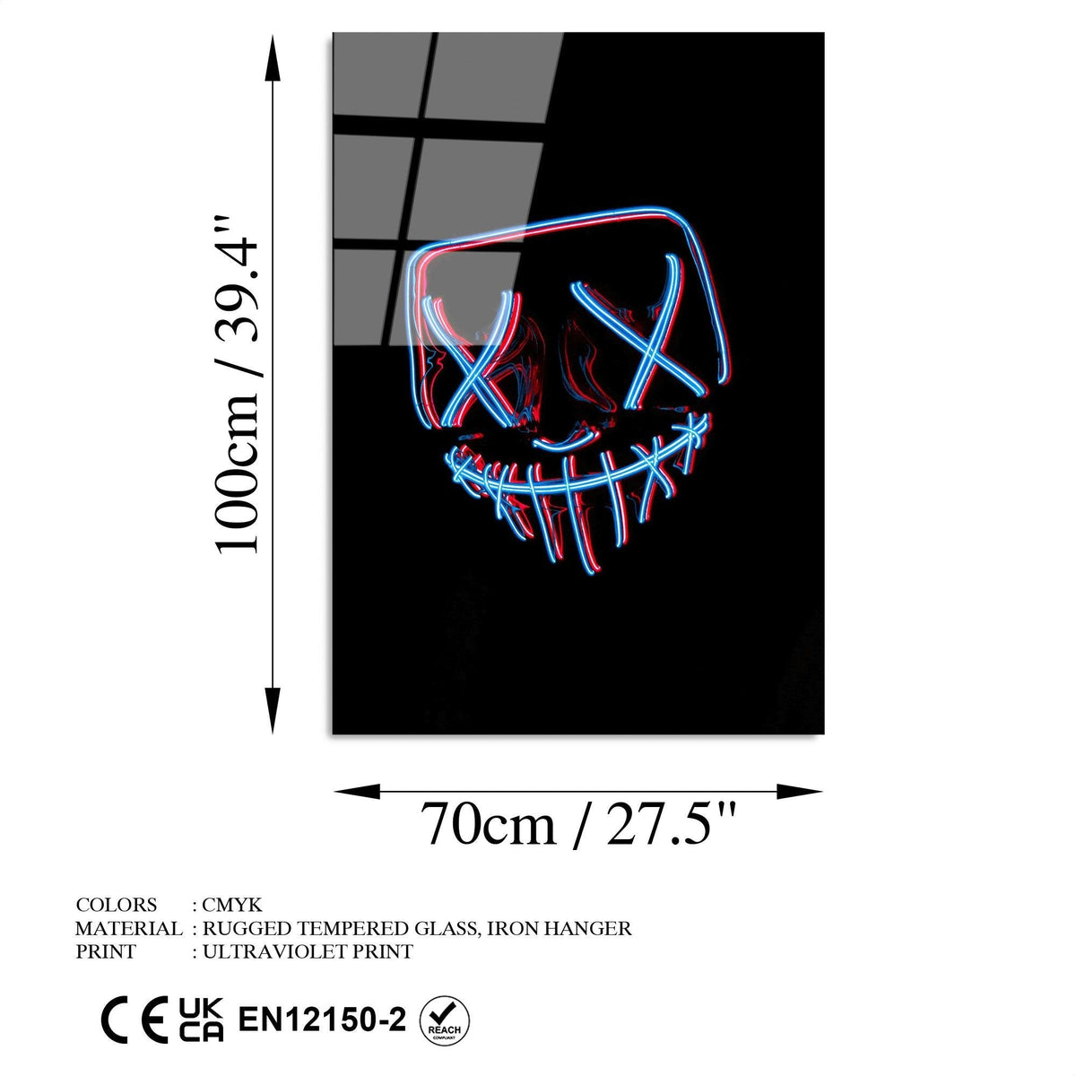 Uv-068 Baskılı Cam Dikdörtgen Duvar Tablosu 