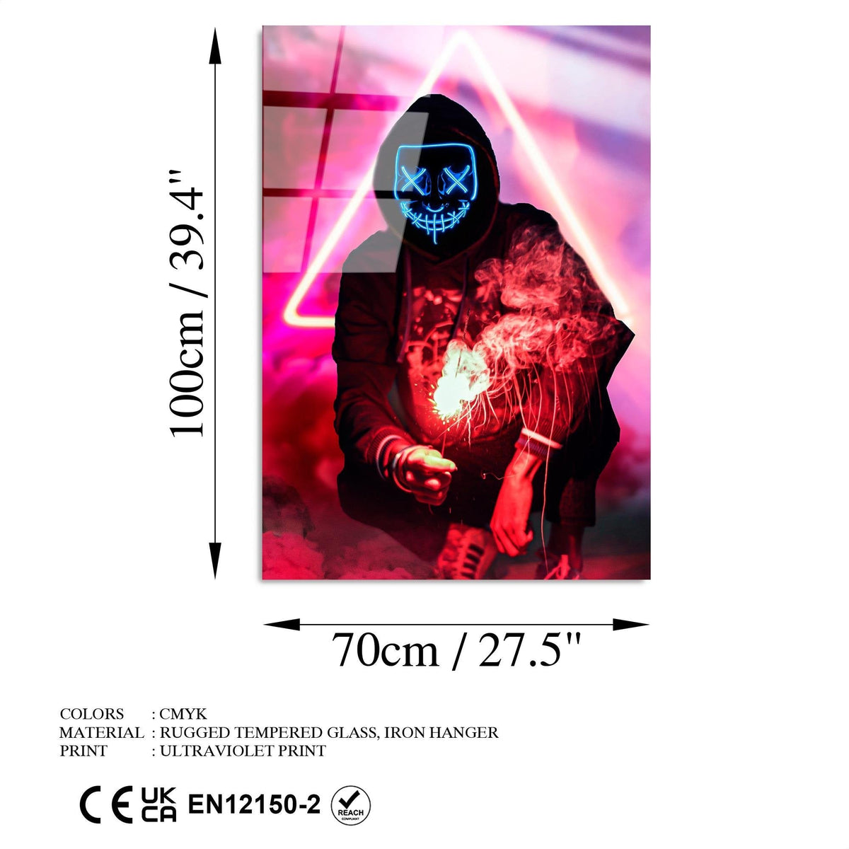 Uv-078 Baskılı Cam Dikdörtgen Duvar Tablosu 