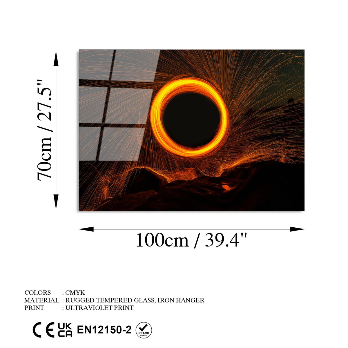Uv-089 Baskılı Cam Dikdörtgen Duvar Tablosu 