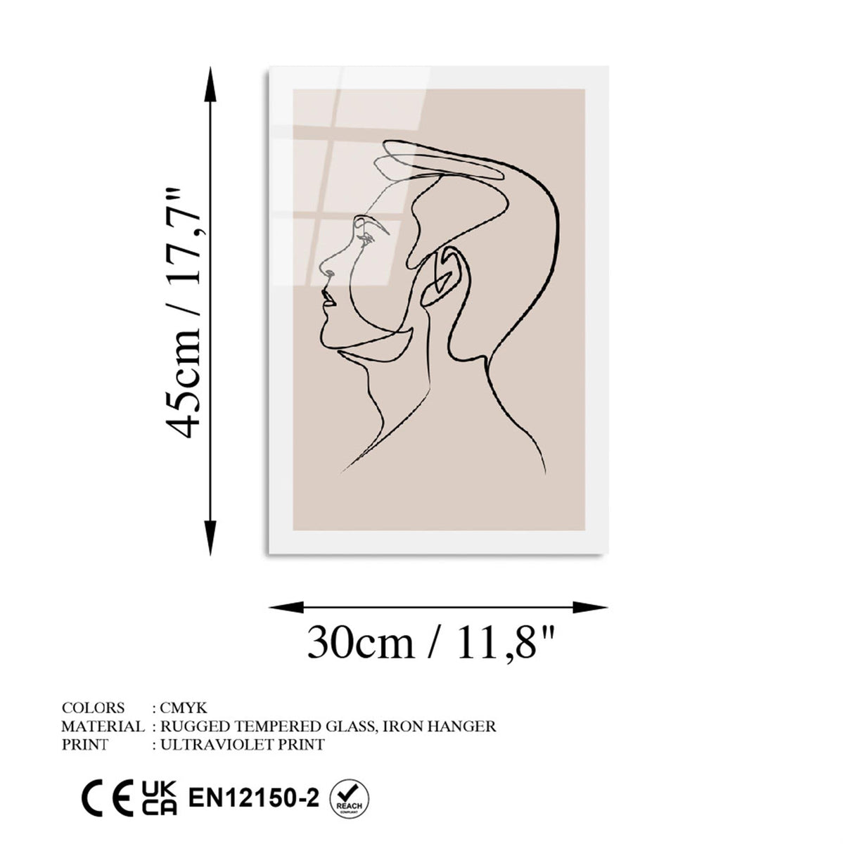 Uv-1033 Baskılı Cam Dikdörtgen Duvar Tablosu 