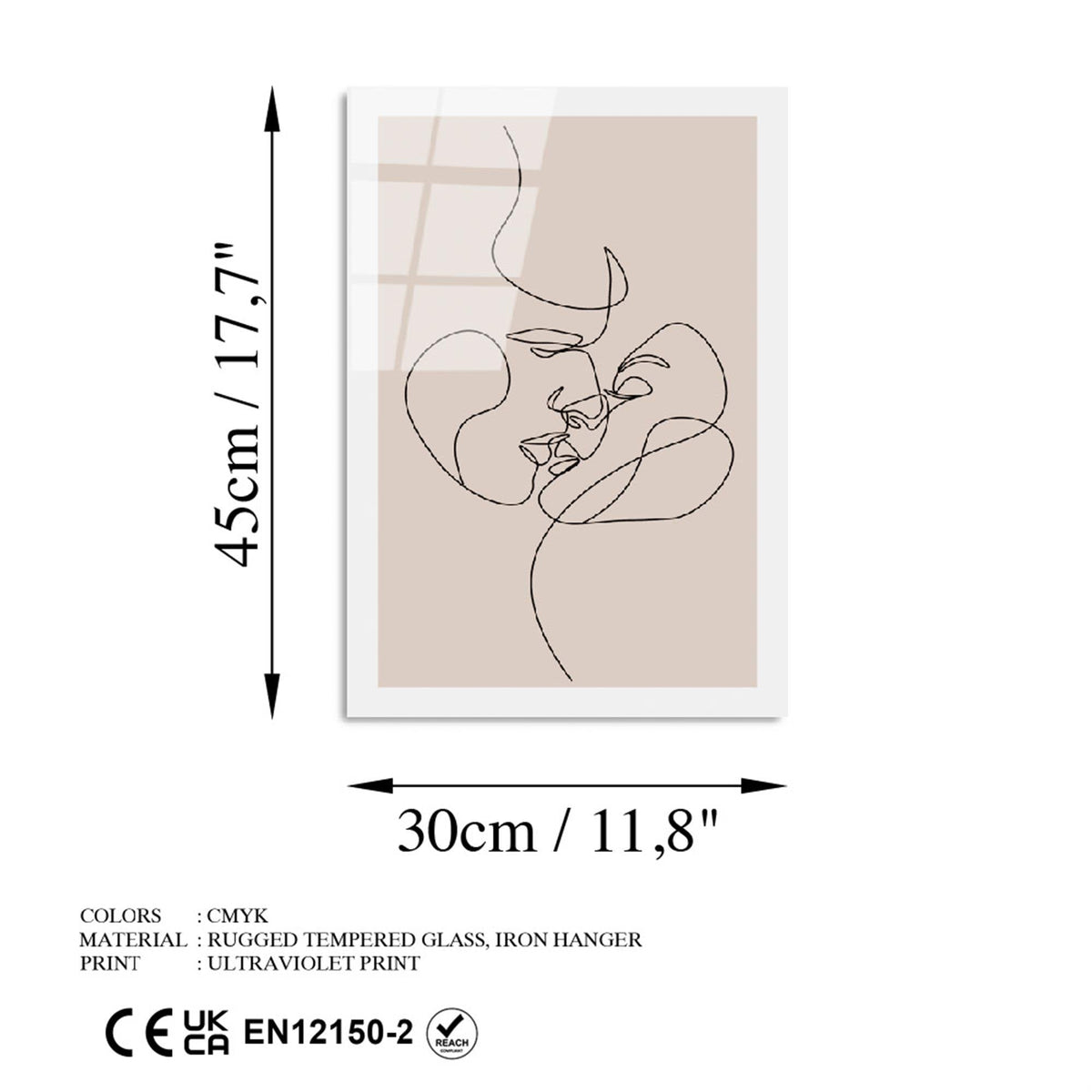 Uv-1034 Baskılı Cam Dikdörtgen Duvar Tablosu 