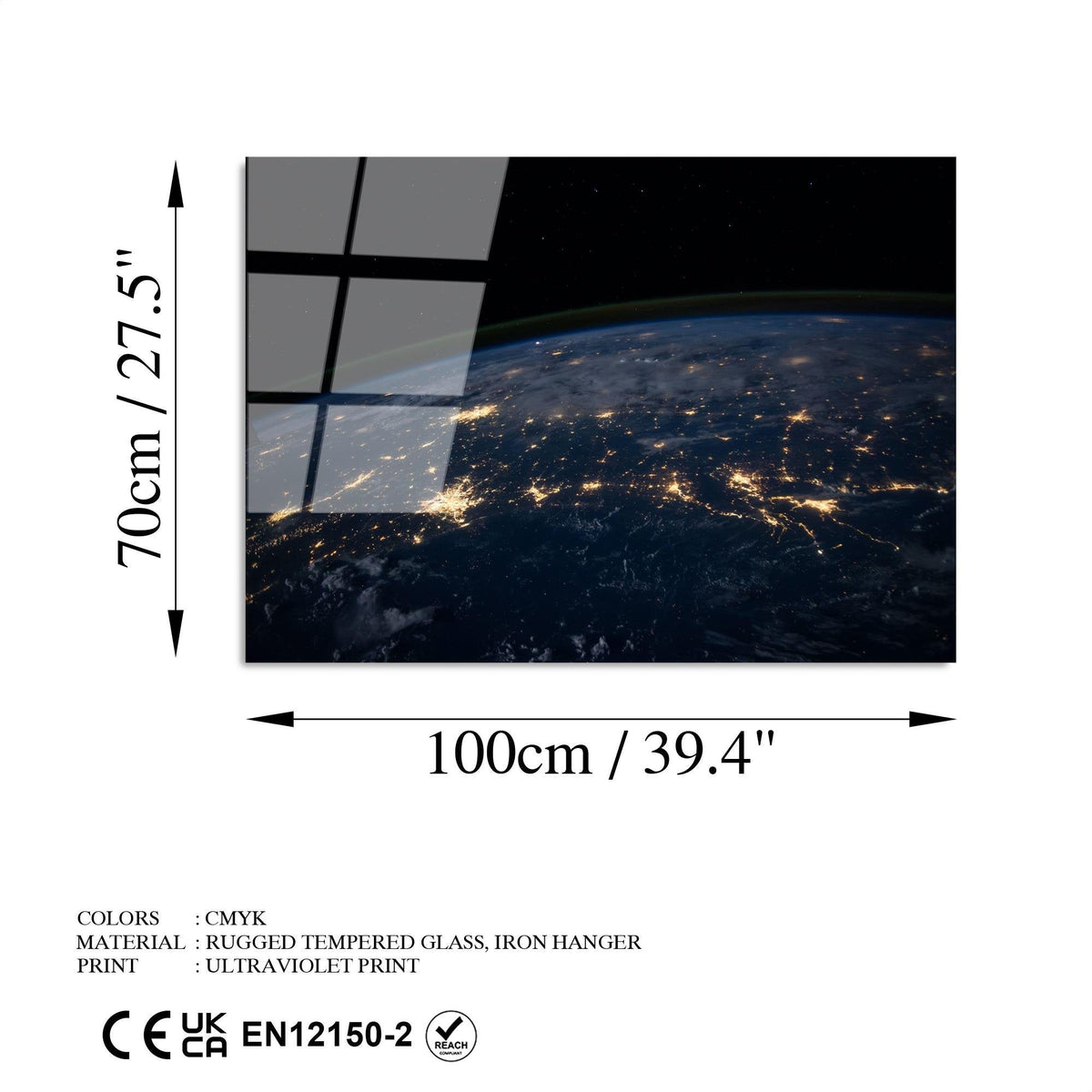 Uv-104 Baskılı Cam Dikdörtgen Duvar Tablosu 
