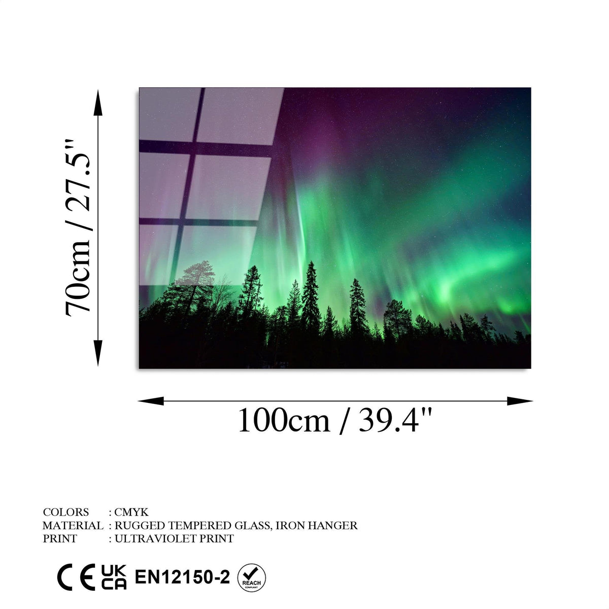 Uv-108 Baskılı Cam Dikdörtgen Duvar Tablosu 