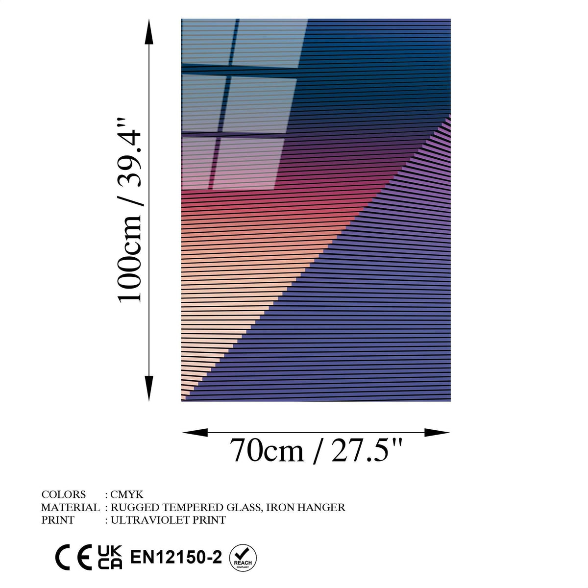 Uv-127 Baskılı Cam Dikdörtgen Duvar Tablosu 