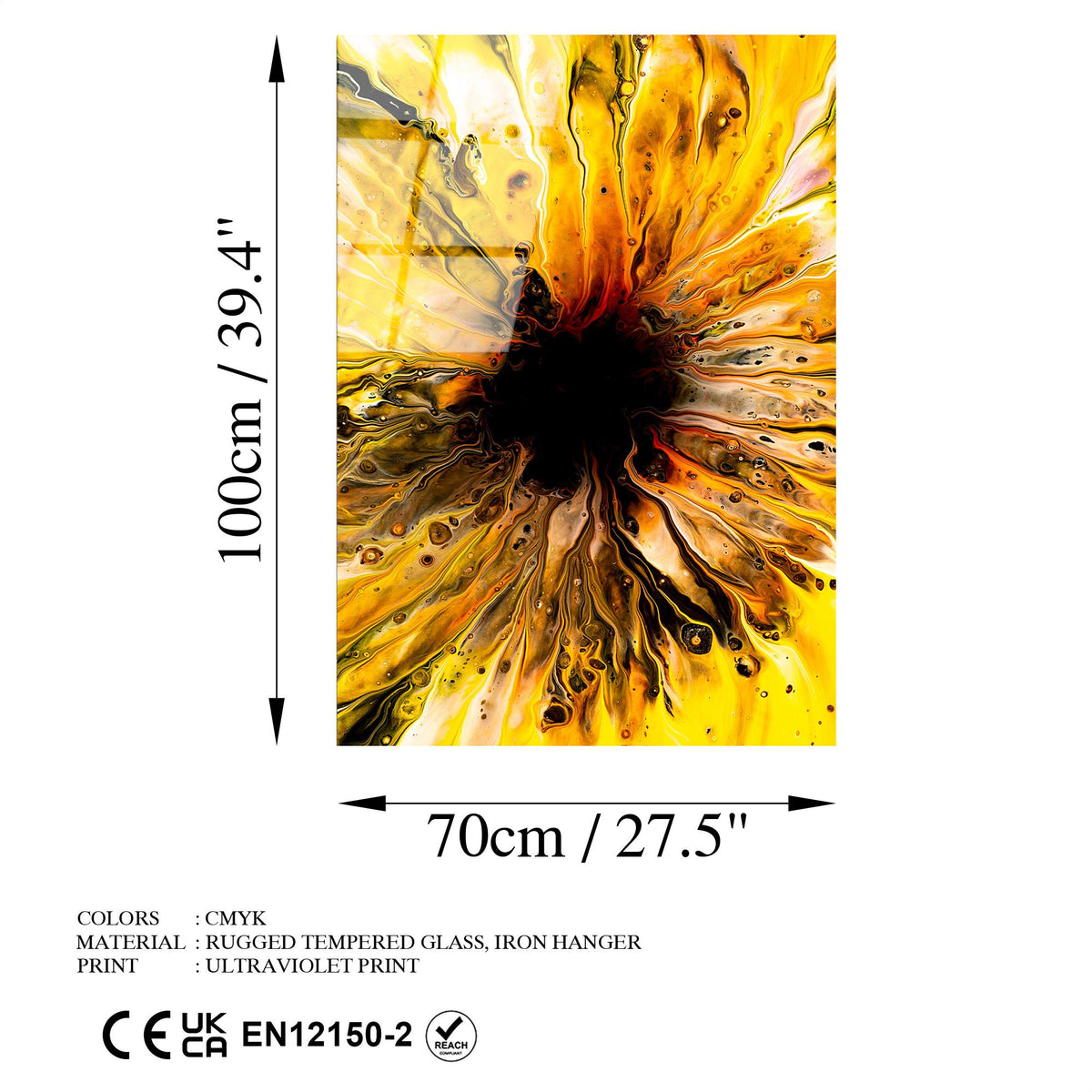 Uv-134 Baskılı Cam Dikdörtgen Duvar Tablosu 