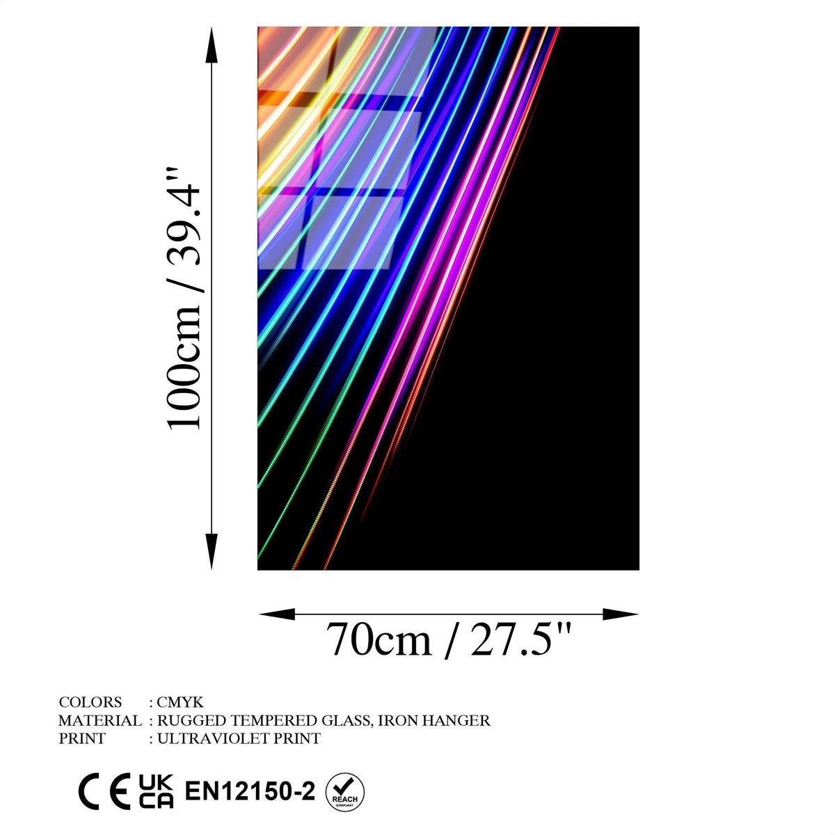 Uv-135 Baskılı Cam Dikdörtgen Duvar Tablosu 