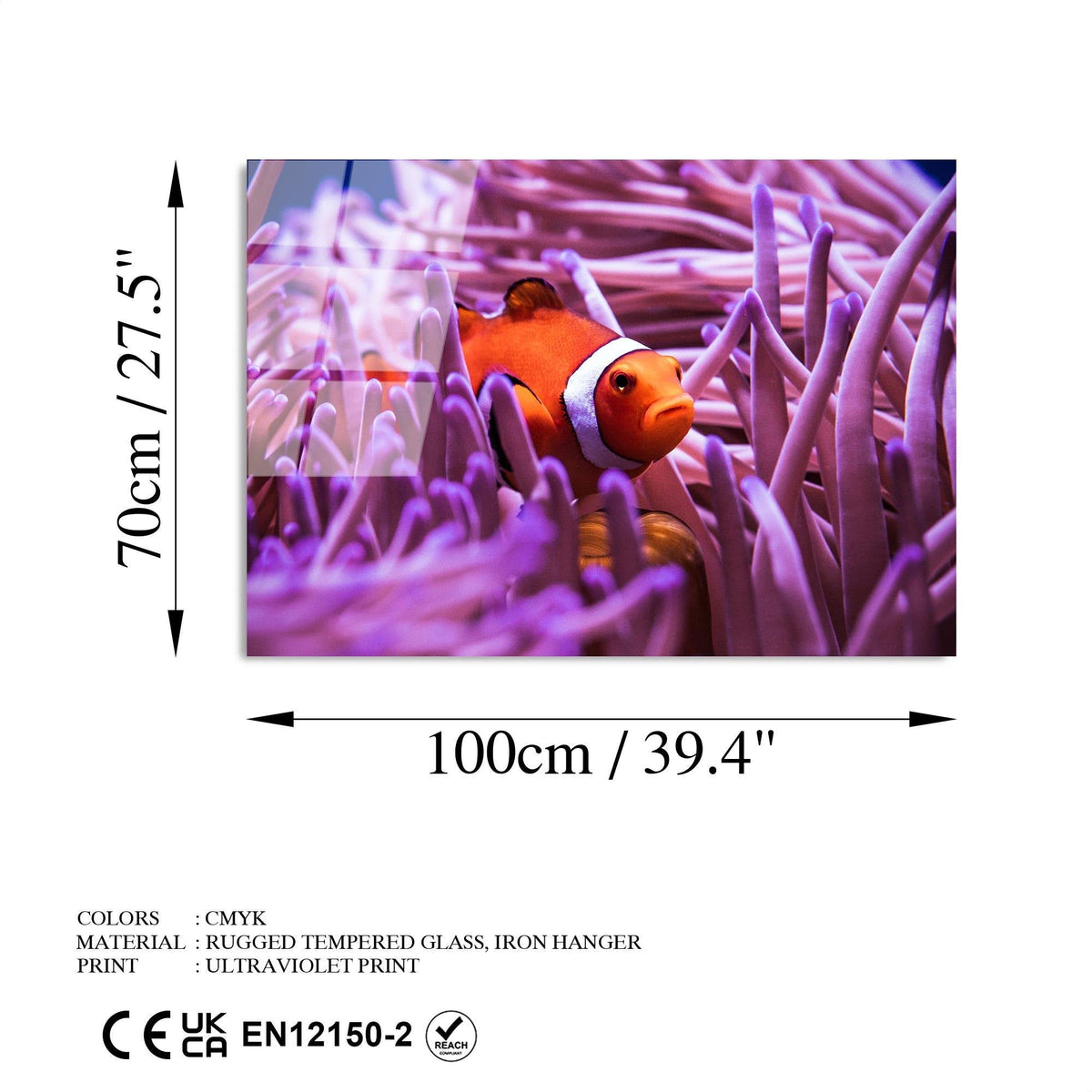 Uv-149 Baskılı Cam Dikdörtgen Duvar Tablosu 