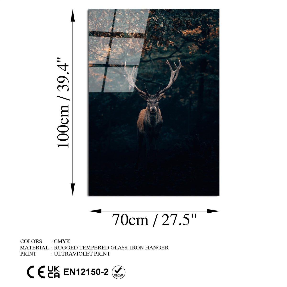 Uv-157 Baskılı Cam Dikdörtgen Duvar Tablosu 