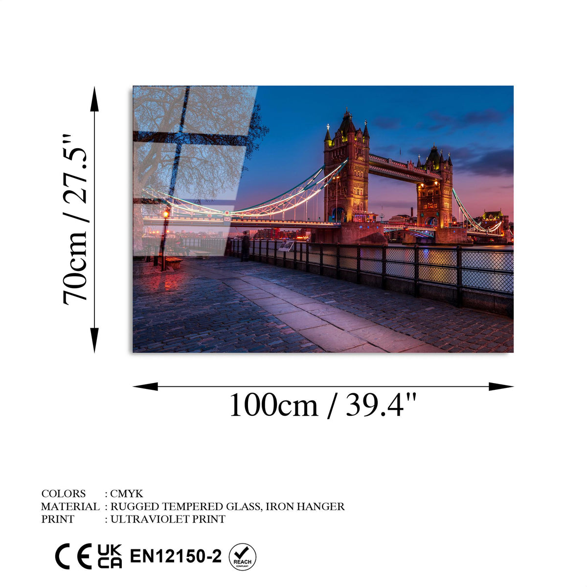 Uv-171 Baskılı Cam Dikdörtgen Duvar Tablosu 