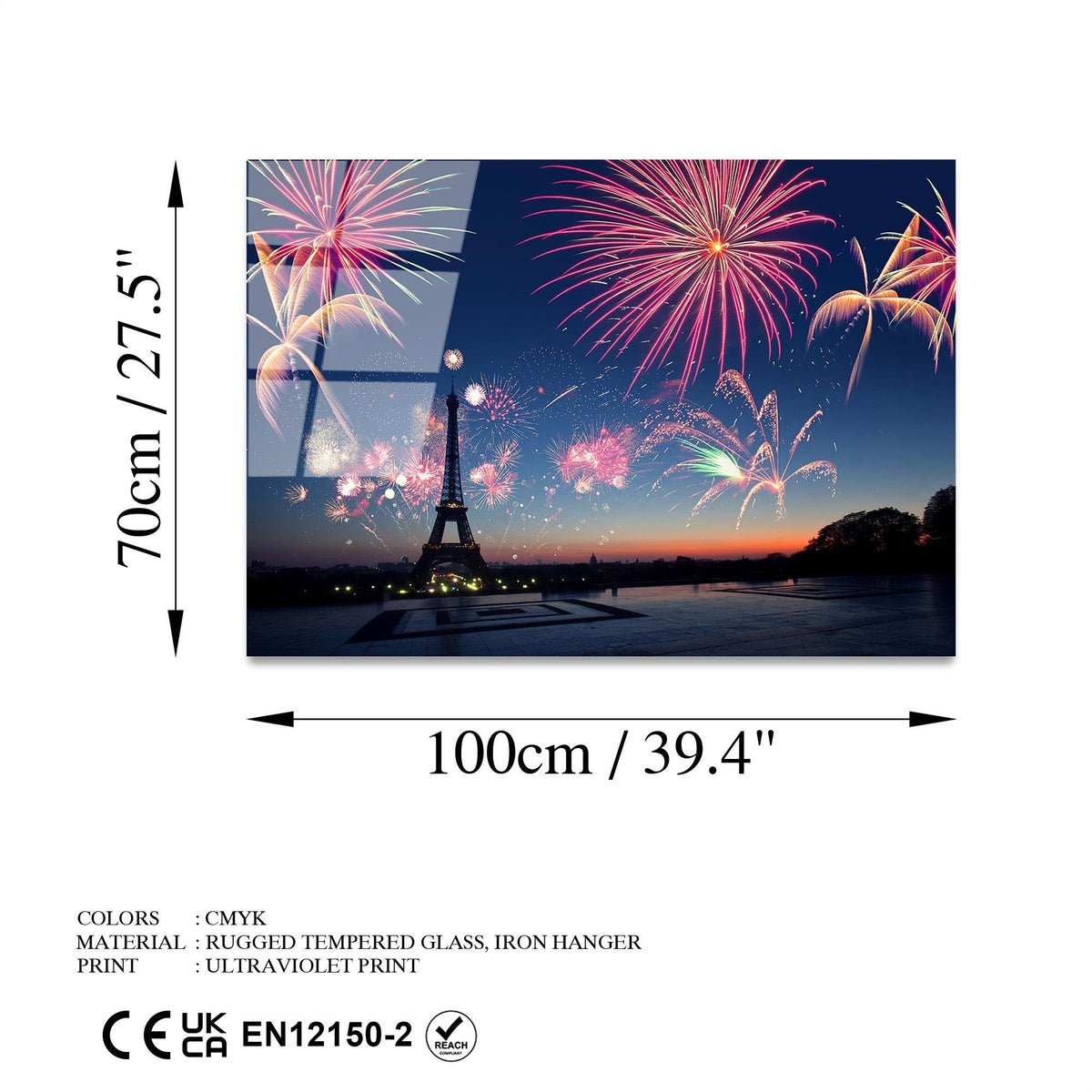 Uv-175 Baskılı Cam Dikdörtgen Duvar Tablosu 