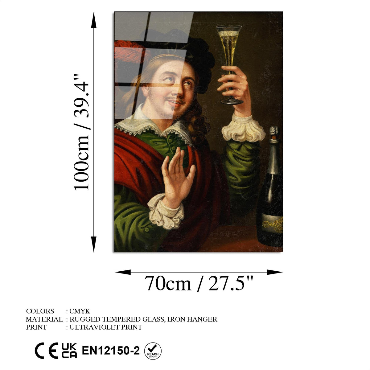 Uv-184 Baskılı Cam Dikdörtgen Duvar Tablosu 