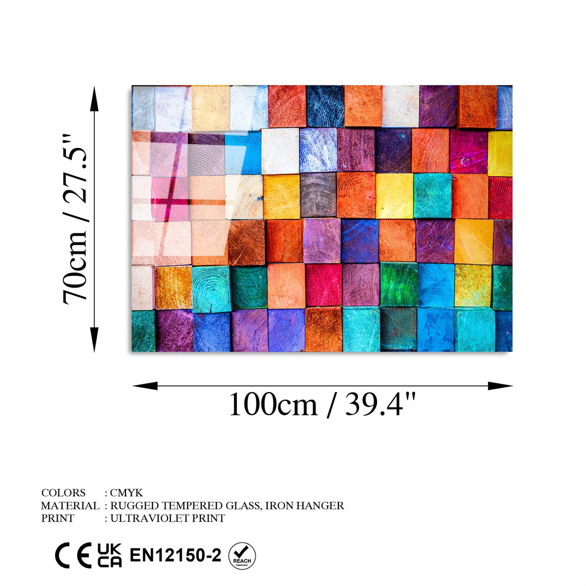 Uv-226 Baskılı Cam Dikdörtgen Duvar Tablosu 