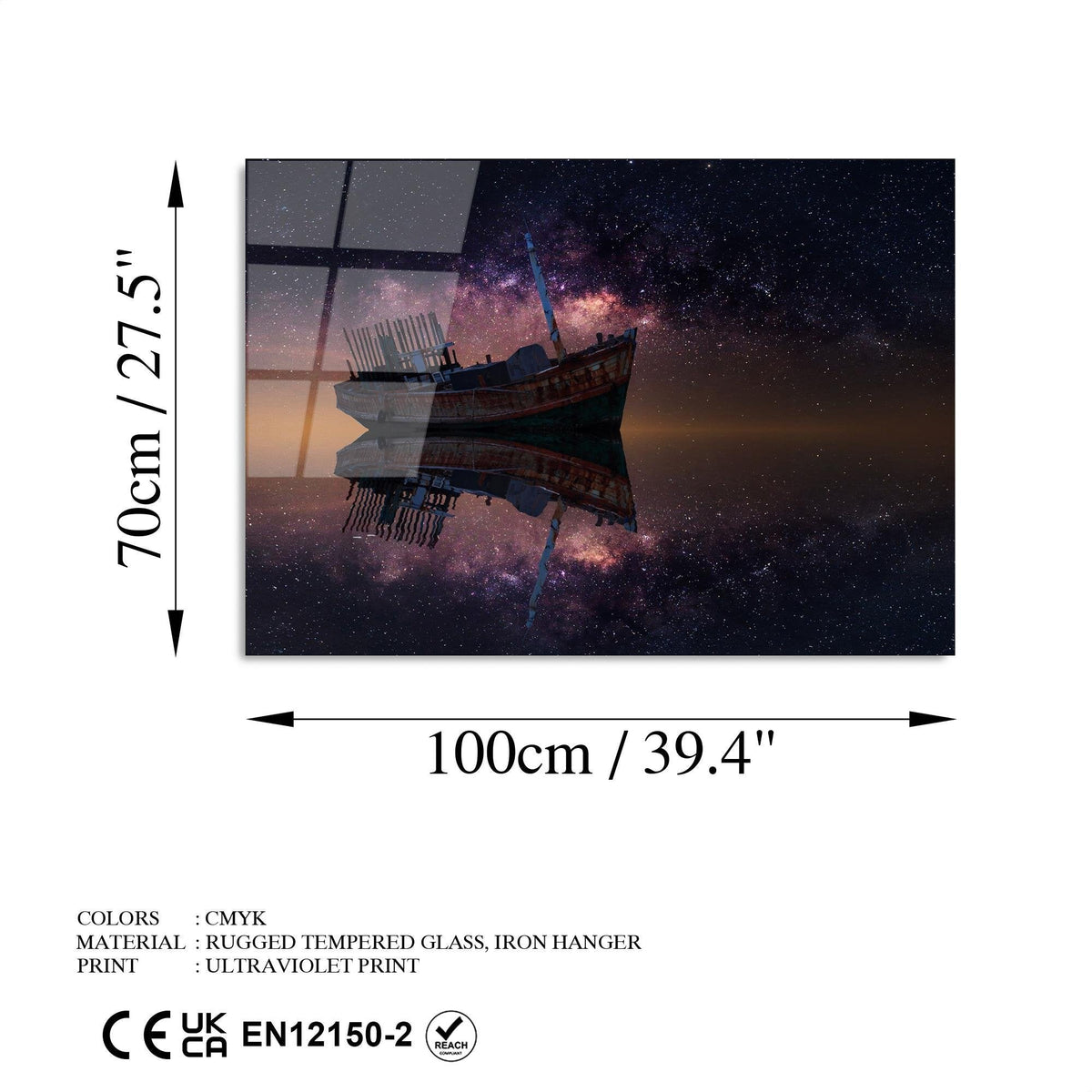 Uv-233 Baskılı Cam Dikdörtgen Duvar Tablosu 