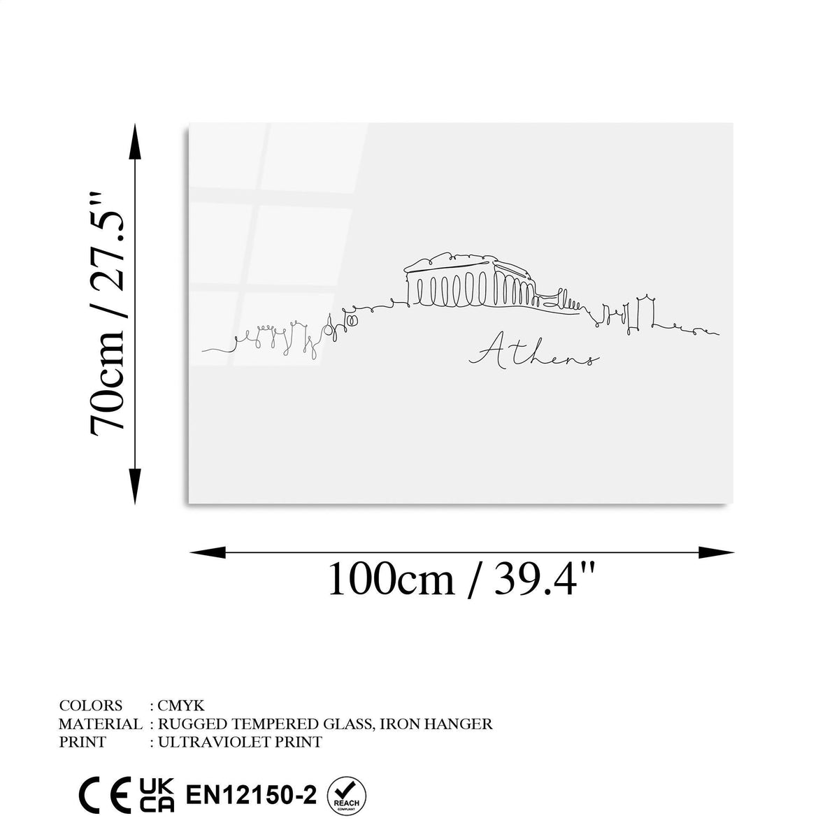 Uv-247 Baskılı Cam Dikdörtgen Duvar Tablosu 