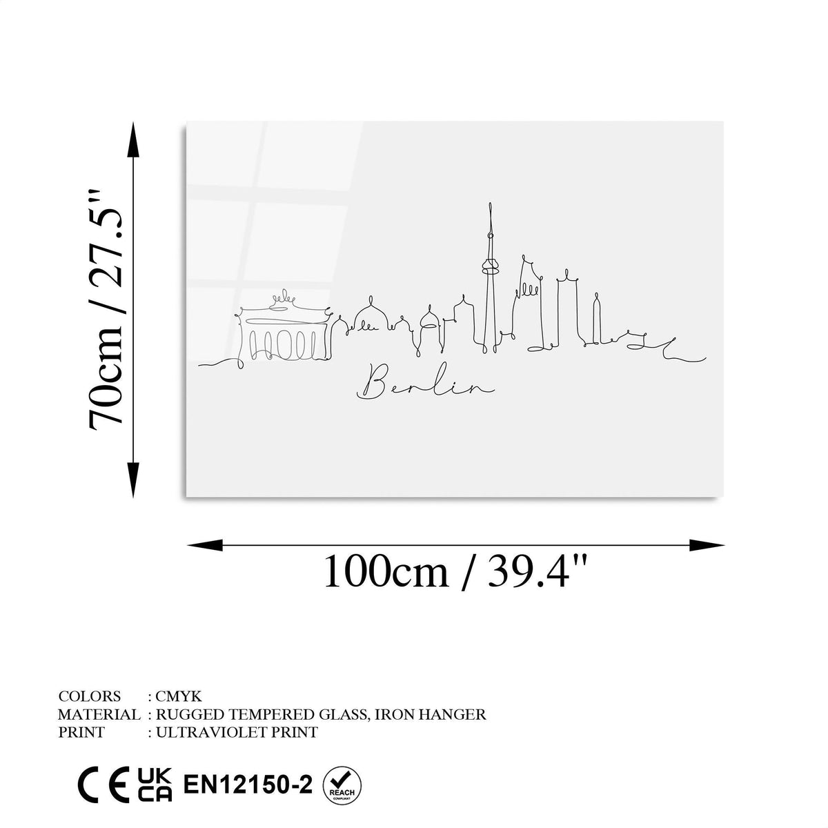Uv-248 Baskılı Cam Dikdörtgen Duvar Tablosu 