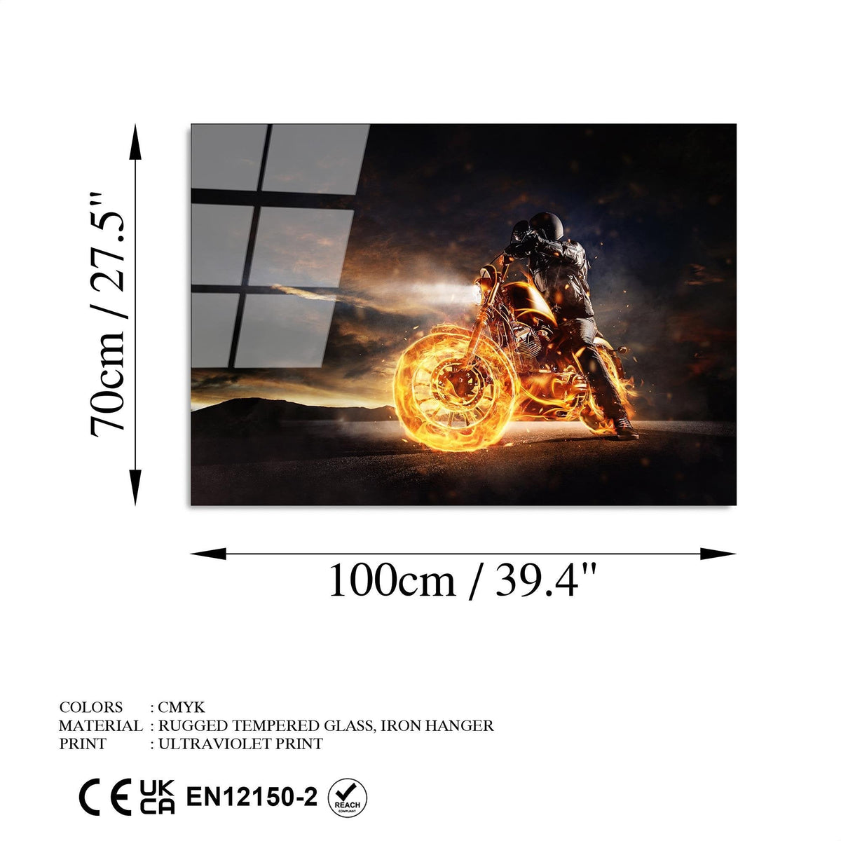 Uv-261 Baskılı Cam Dikdörtgen Duvar Tablosu 