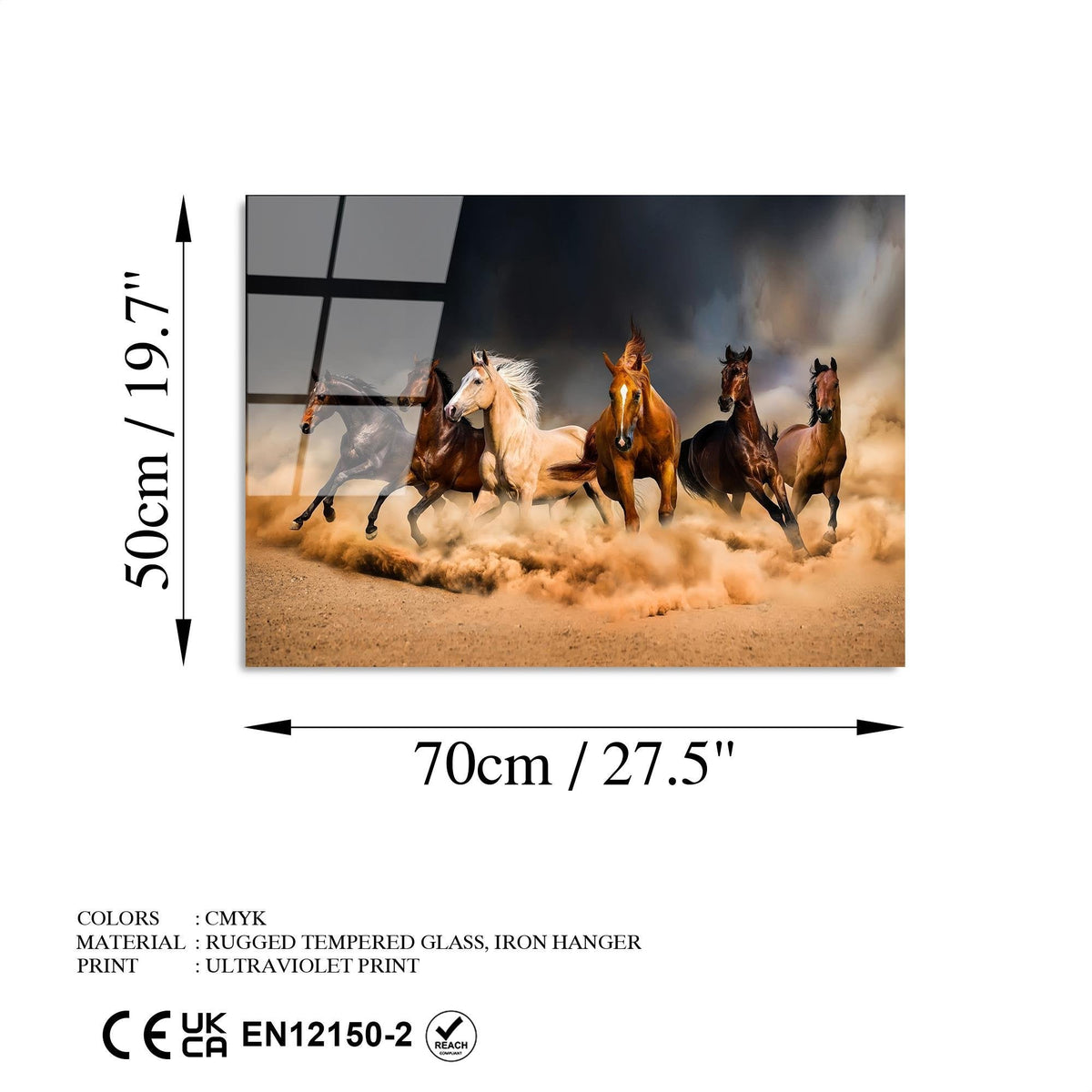 Uv-274 Baskılı Cam Dikdörtgen Duvar Tablosu 