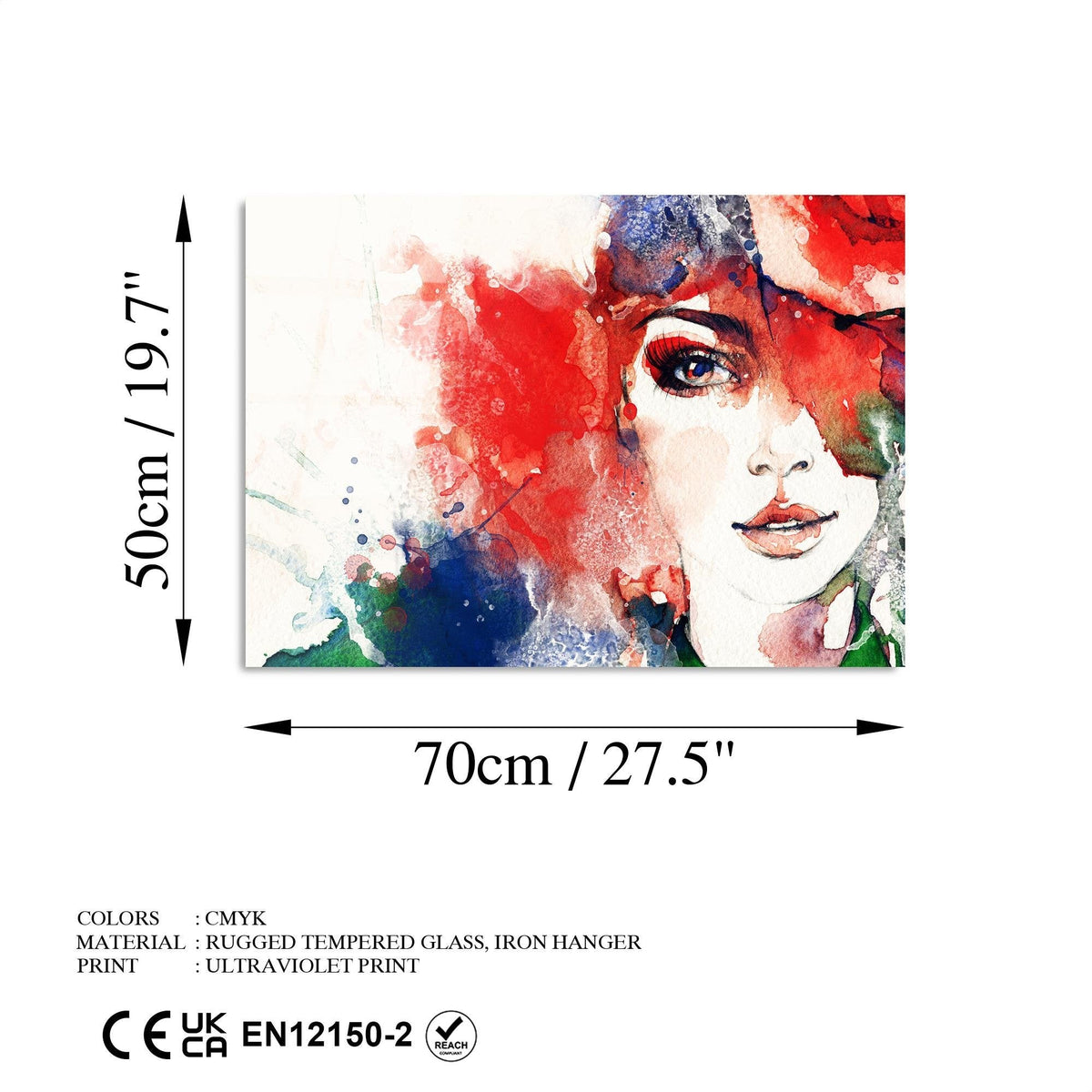Uv-275 Baskılı Cam Dikdörtgen Duvar Tablosu 