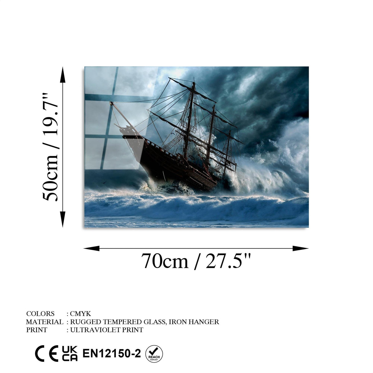 Uv-307 Baskılı Cam Dikdörtgen Duvar Tablosu 