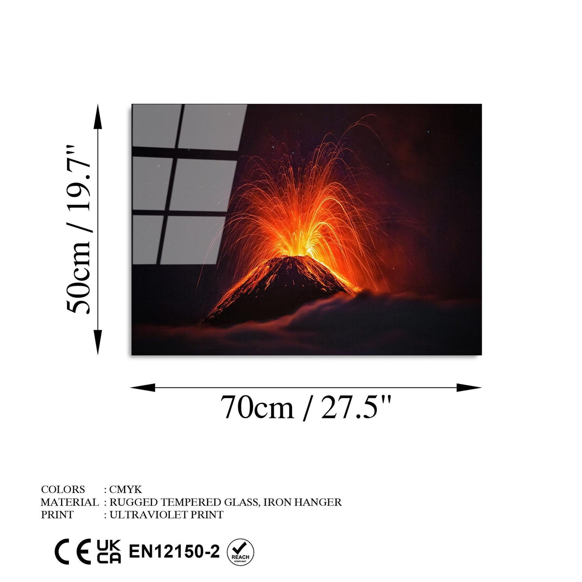 Uv-311 Baskılı Cam Dikdörtgen Duvar Tablosu 