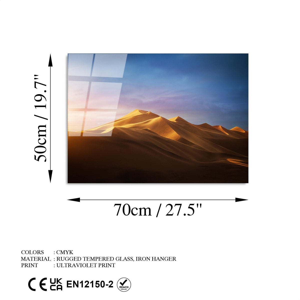 Uv-322 Baskılı Cam Dikdörtgen Duvar Tablosu 