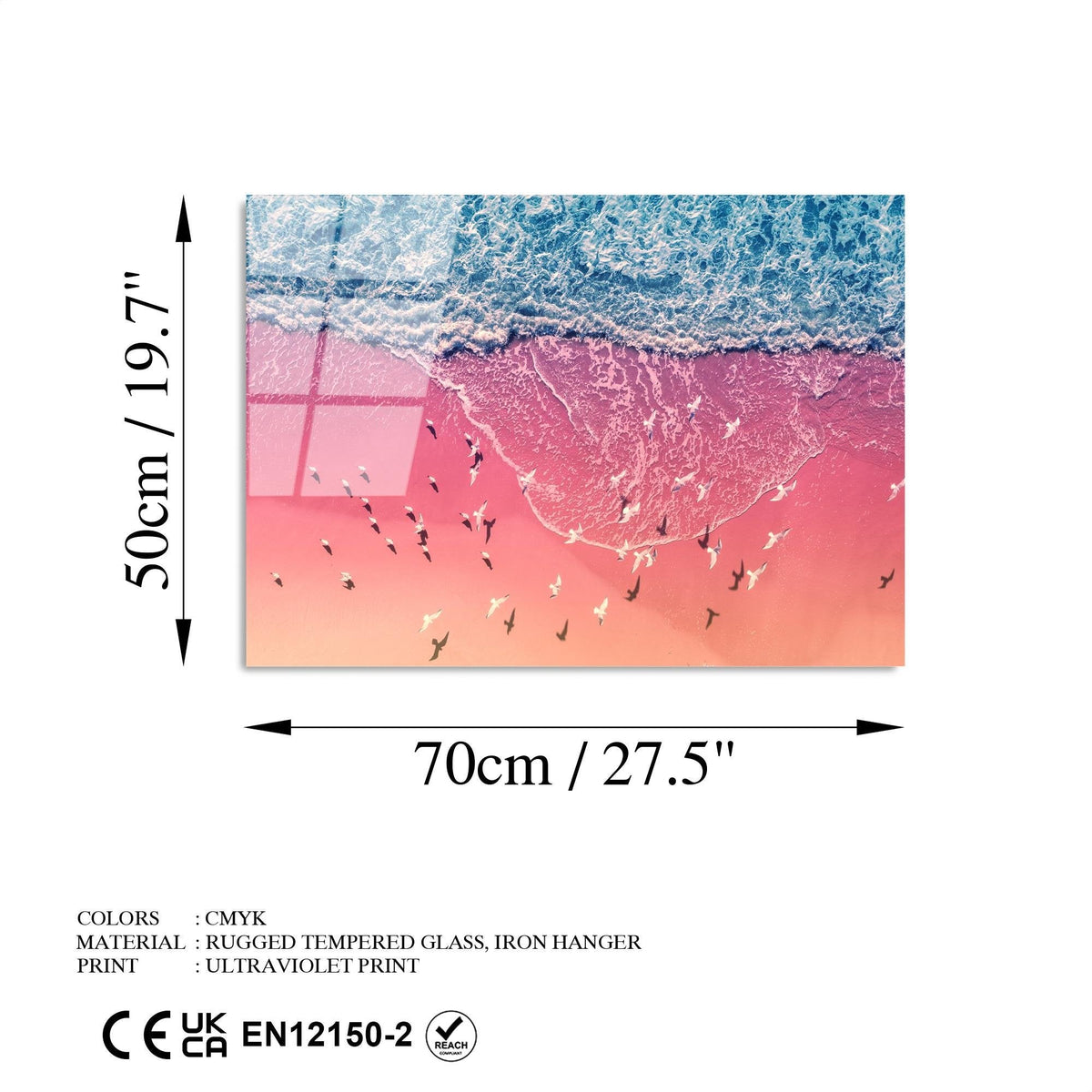 Uv-328 Baskılı Cam Dikdörtgen Duvar Tablosu 