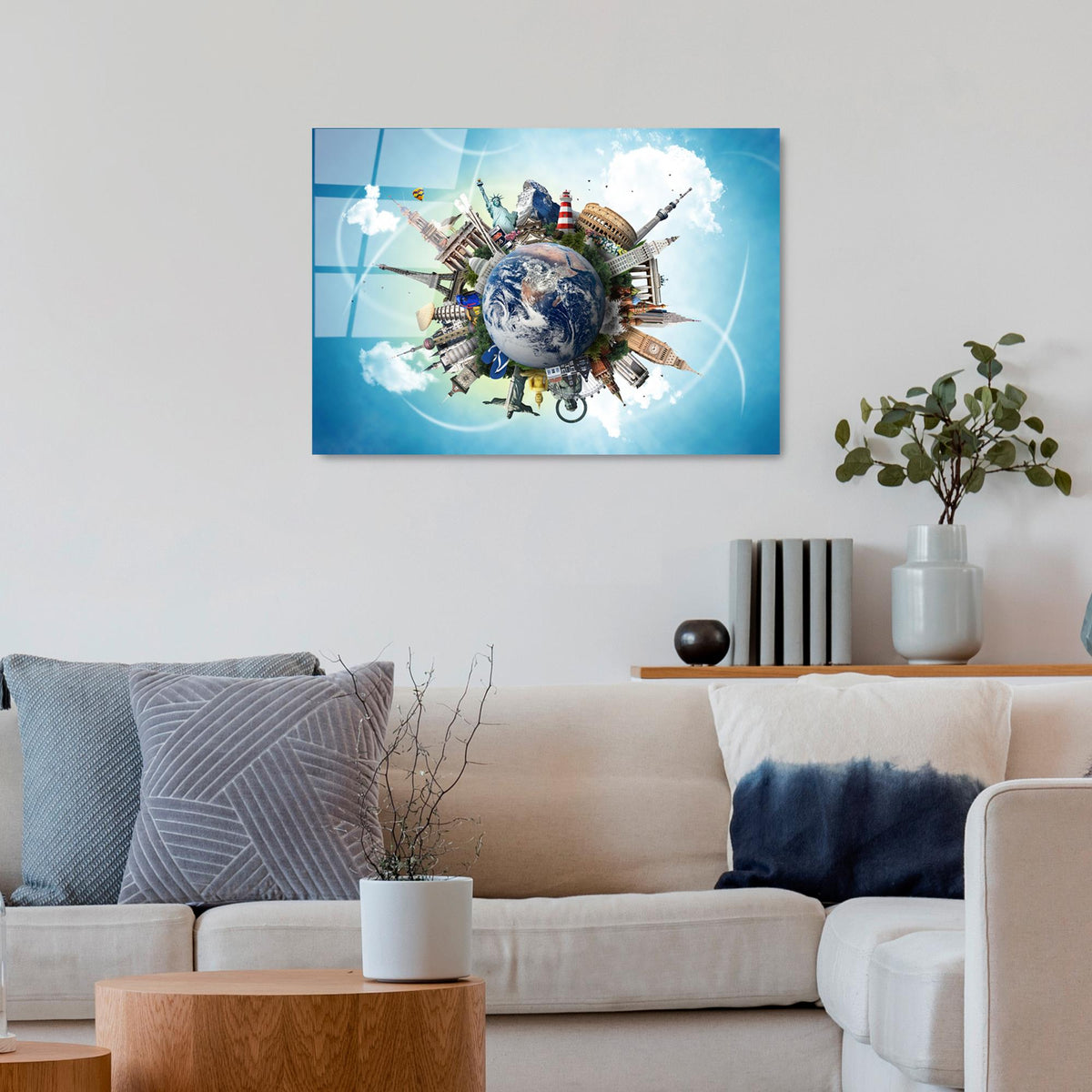 Uv-346 Baskılı Cam Dikdörtgen Duvar Tablosu 