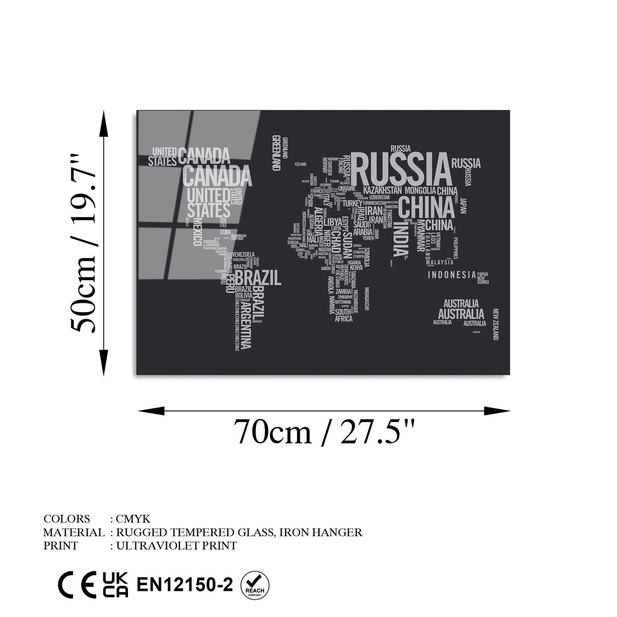 Uv-359 Baskılı Cam Dikdörtgen Duvar Tablosu 