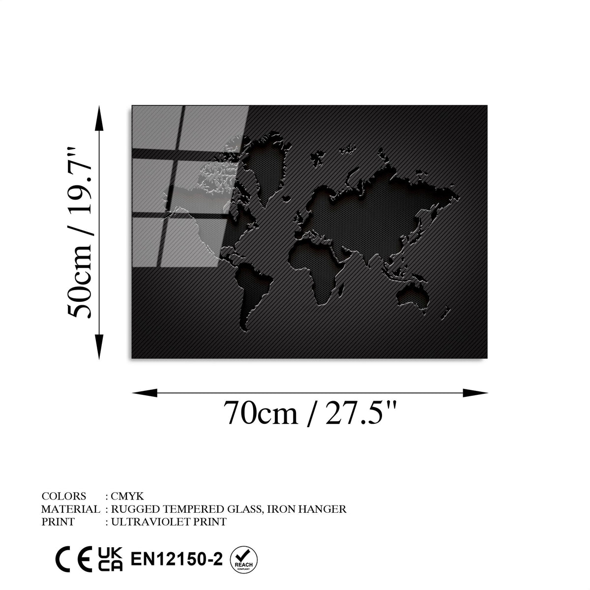 Uv-378 Baskılı Cam Dikdörtgen Duvar Tablosu 