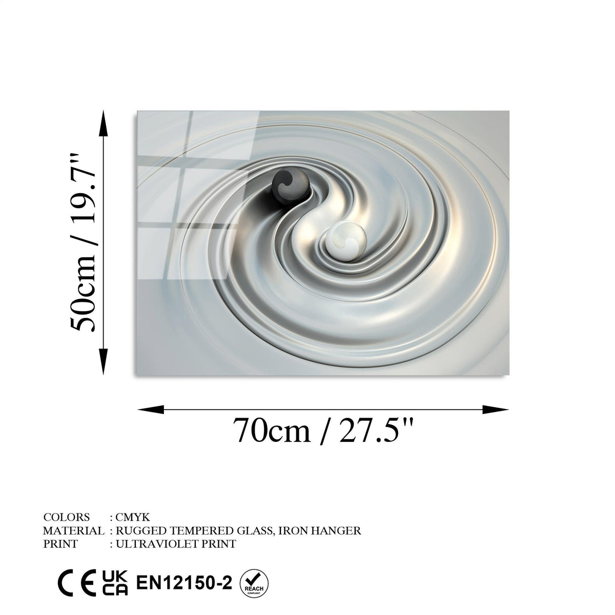 Uv-418 Baskılı Cam Dikdörtgen Duvar Tablosu 