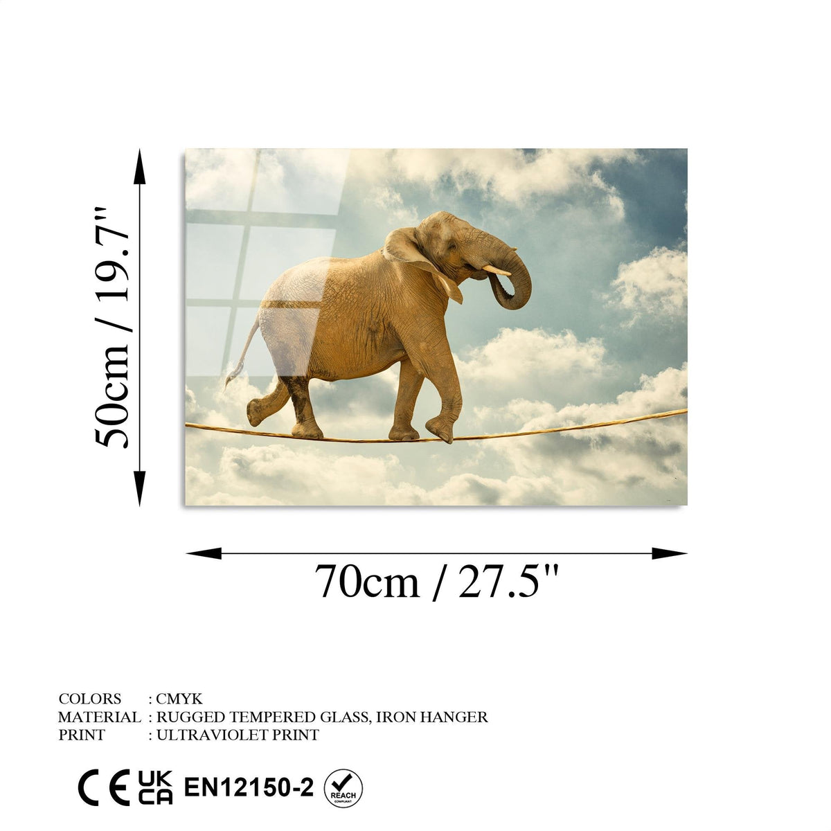 Uv-419 Baskılı Cam Dikdörtgen Duvar Tablosu 