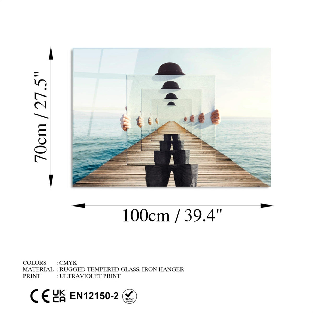Uv-762 Baskılı Cam Dikdörtgen Duvar Tablosu 