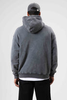 Oversize Yıkamalı Baskılı Kapüşonlu Sweatshirt