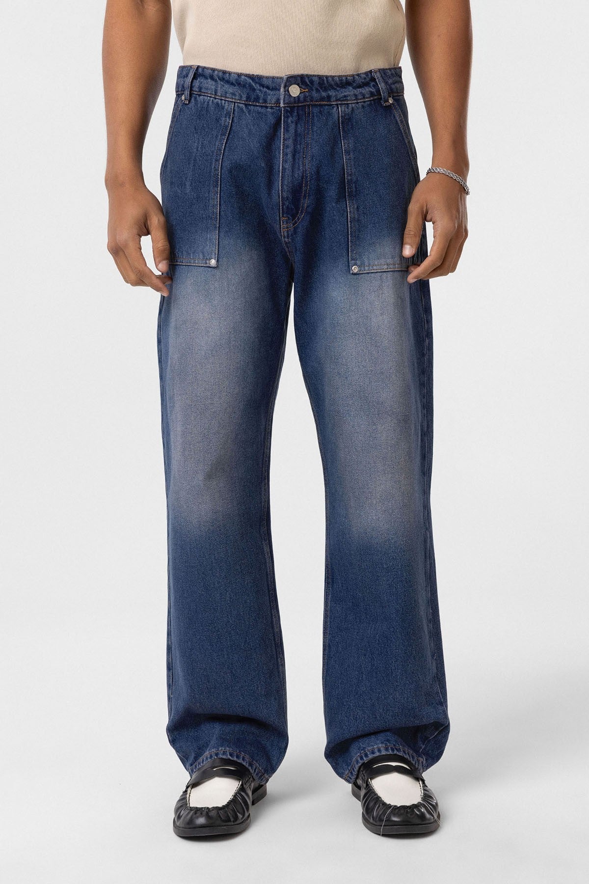 Cep Detaylı Baggy Fit Jean