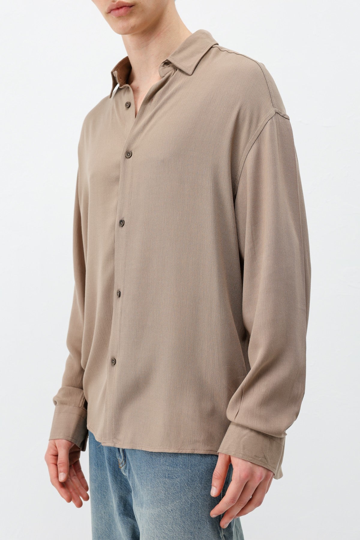 Hafif Dokulu Oversize Gömlek