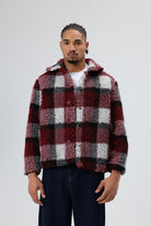 Oversize Peluş Ekose Ceket