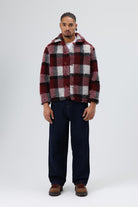 Oversize Peluş Ekose Ceket