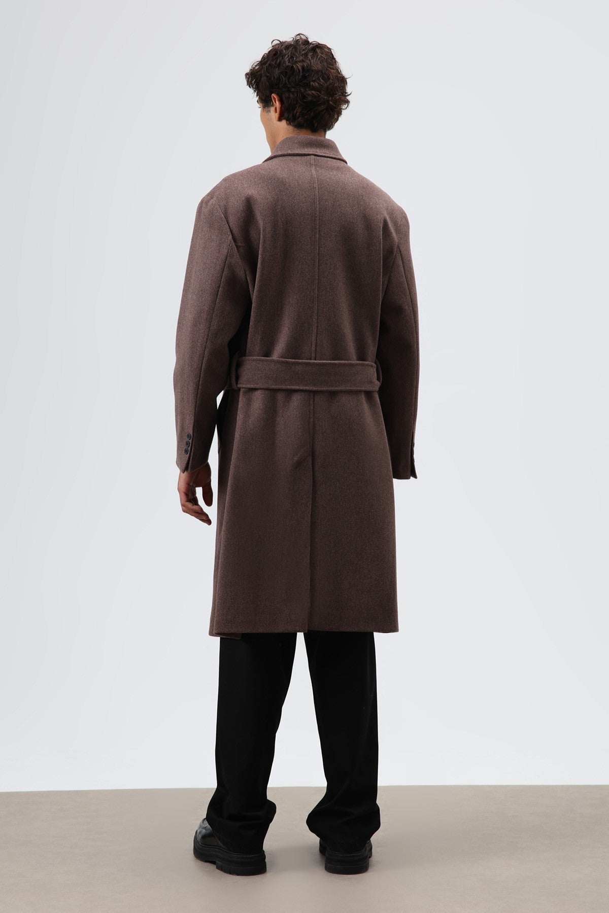 Oversize Kruvaze Kaşe Kaban