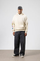Oversize Baskılı Kapüşonlu Sweatshirt