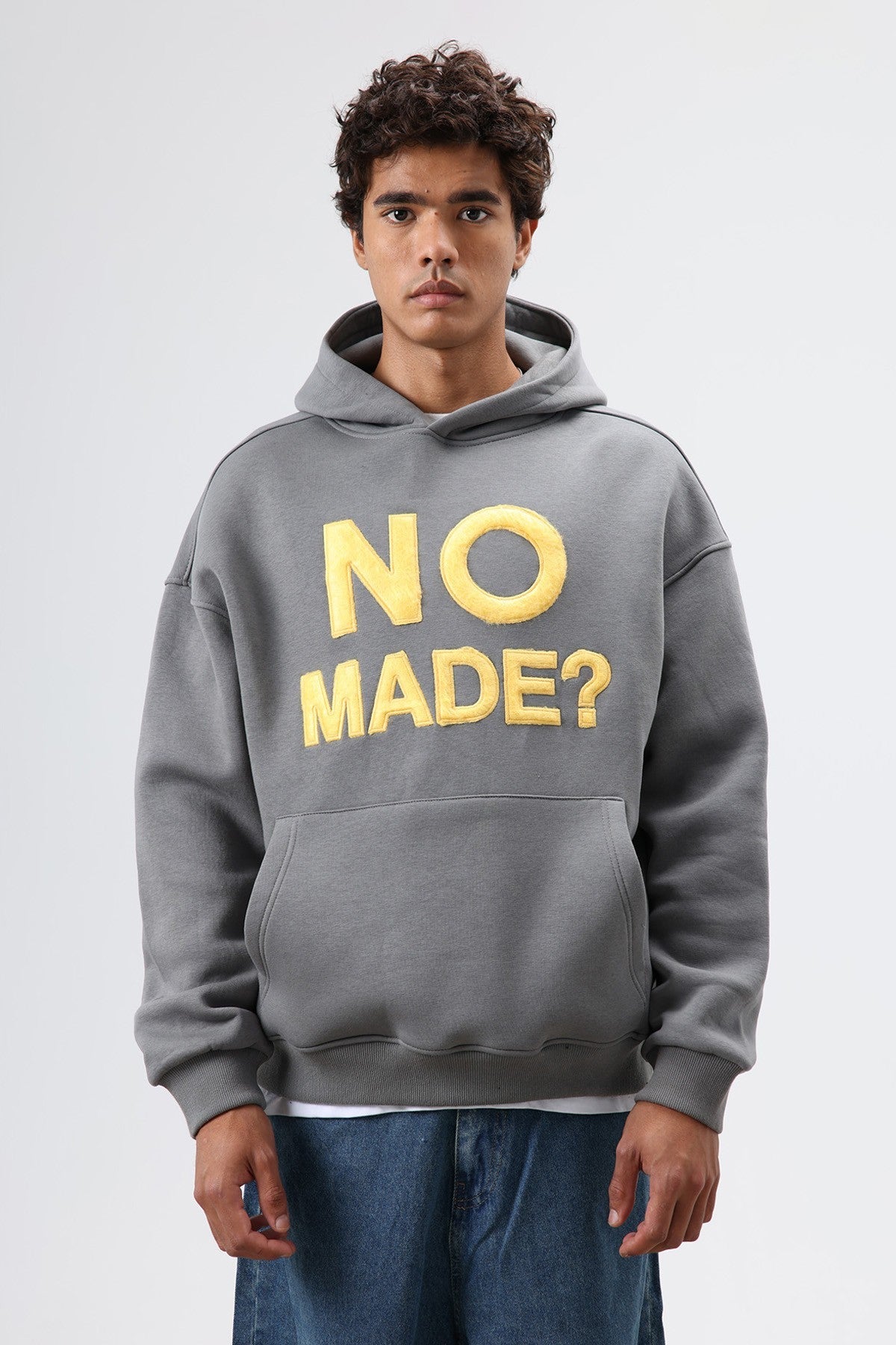 Oversize Baskılı Kapüşonlu Sweatshirt