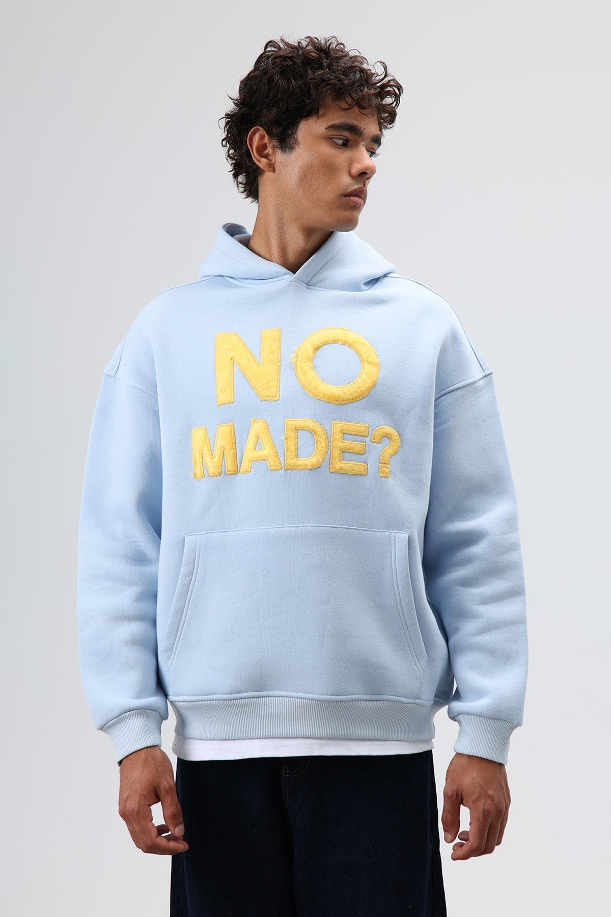 Oversize Baskılı Kapüşonlu Sweatshirt