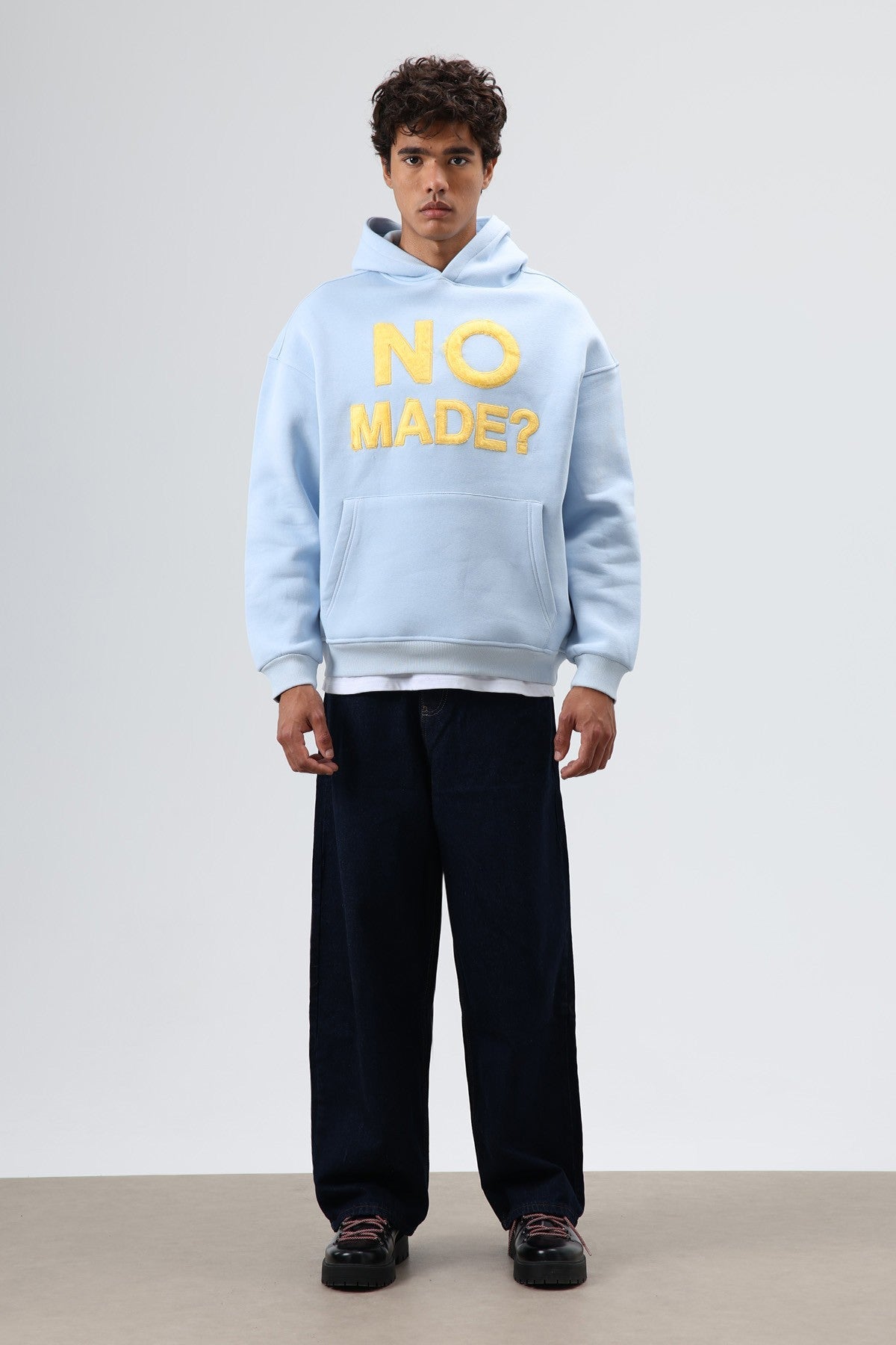 Oversize Baskılı Kapüşonlu Sweatshirt