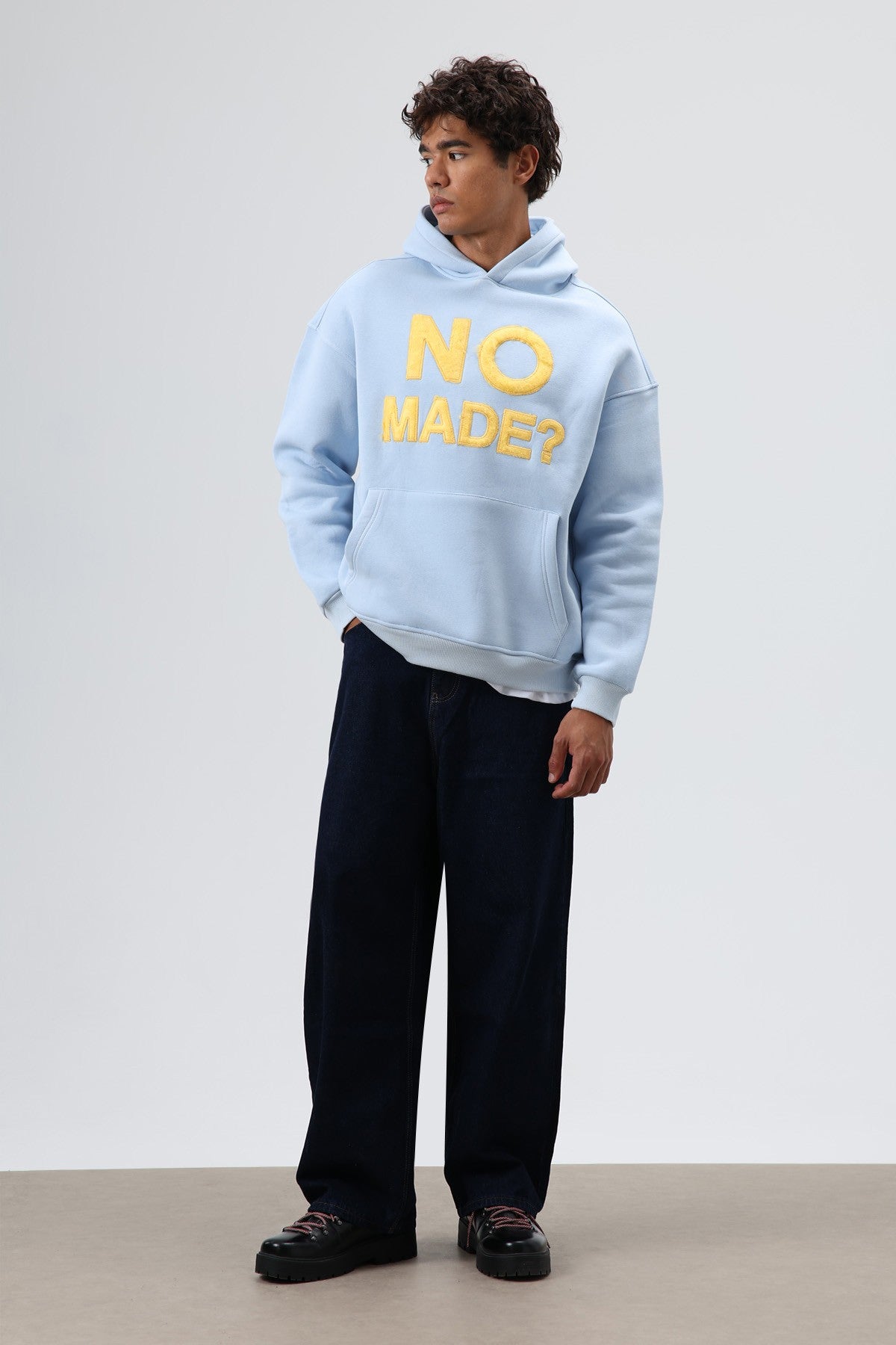 Oversize Baskılı Kapüşonlu Sweatshirt
