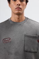Oversize Bisiklet Yaka Cepli Sweatshirt